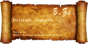 Boldogh Zsanett névjegykártya